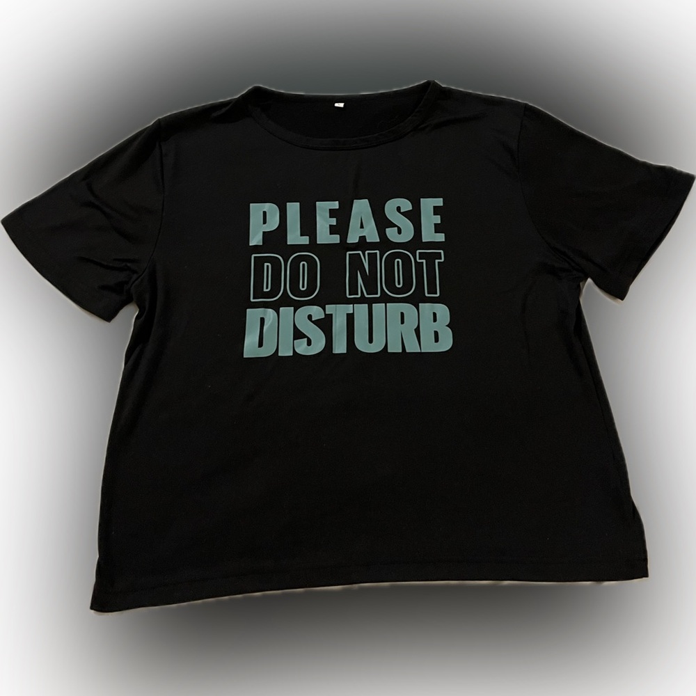 Unisex Kids Black T-Shirt with Blue Text